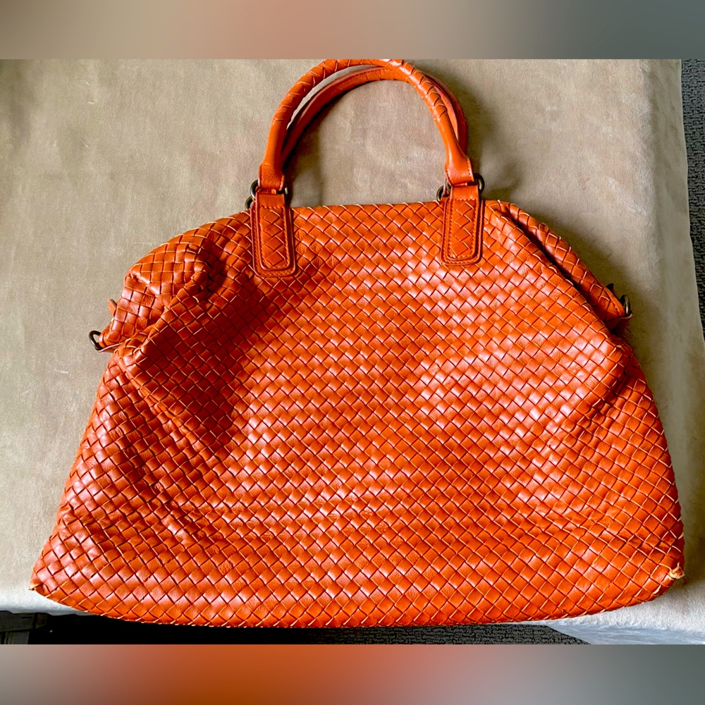 Orange Leather Dual shoulder bag